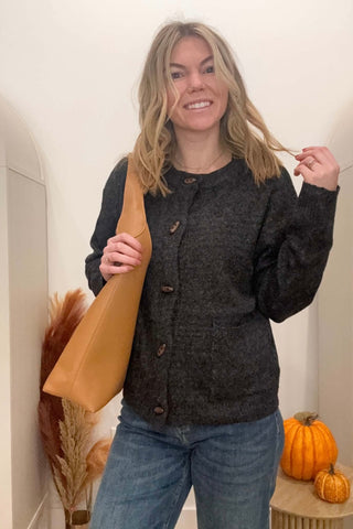 Gretchen Gun Metal Button Down Cardigan