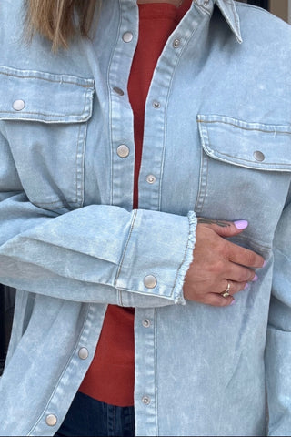 Gracelyn Button Down Light Denim Top