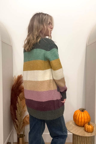 Sarah Multi Color Block Cardigan