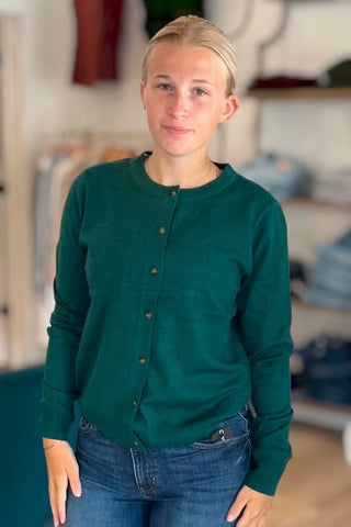 Kenna Forest Green Button Down Cardigan