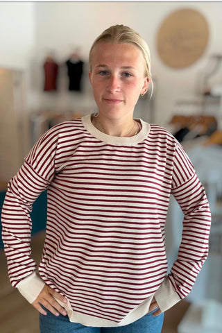 Scottie Burgundy Striped Sweater