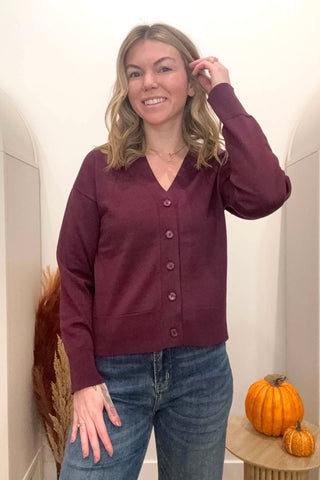 Brynn Fig Layering Cardigan