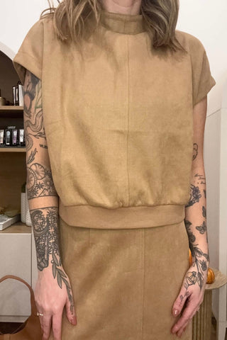 Leanna Camel Suede Set