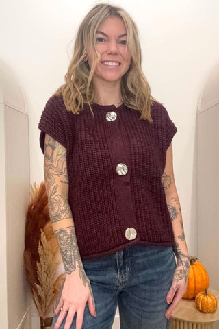 Ellen Fig Big Button Vest