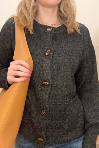 Gretchen Gun Metal Button Down Cardigan