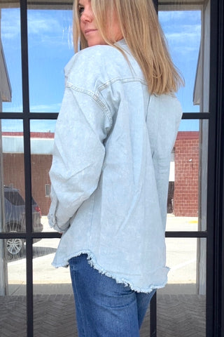 Gracelyn Button Down Light Denim Top