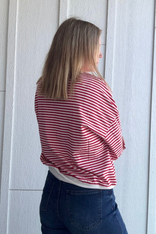 Bayley Mock Neck Striped Top