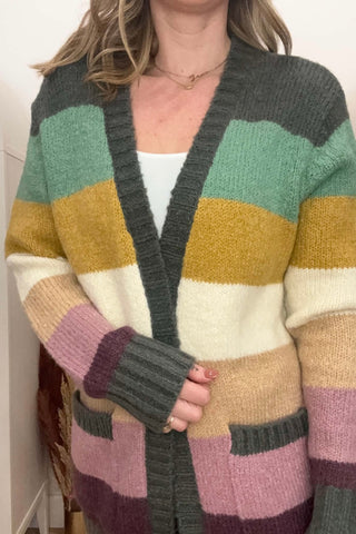 Sarah Multi Color Block Cardigan