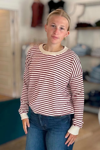 Scottie Burgundy Striped Sweater