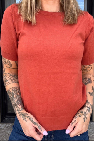 Abbie Short Sleeve Crew Sweater - Just Dani Boutique + Color Studio