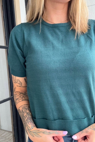 Abbie Short Sleeve Crew Sweater - Just Dani Boutique + Color Studio