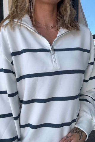 Aeris Ivory & Black Striped Top - Just Dani Boutique + Color Studio