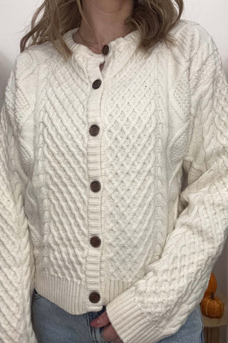 Ainsley Ivory Cabled Cardigan - Just Dani Boutique + Color Studio