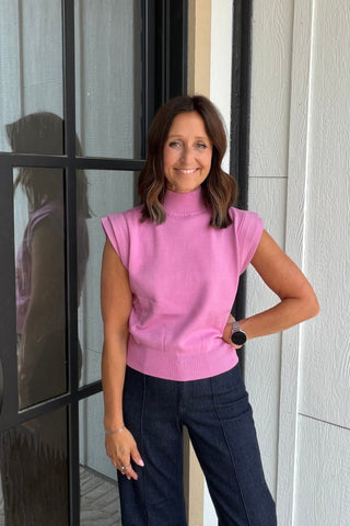 Alice Mock Neck Sleeveless Sweater - Just Dani Boutique + Color Studio