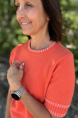 Alissa Orange Short Sleeve Sweater - Just Dani Boutique + Color Studio