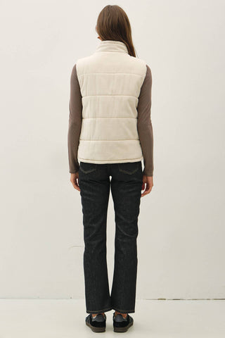 Allison Ecru Corduroy Puffer Vest - Just Dani Boutique + Color Studio