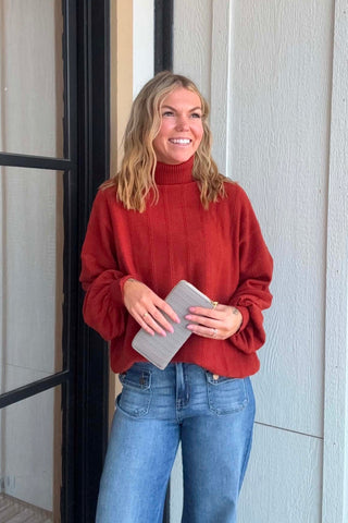 Ally Luxe Textured Turtleneck - Just Dani Boutique + Color Studio