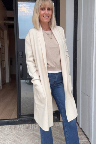 Amalia Cream Knit Long Cardigan - Just Dani Boutique + Color Studio