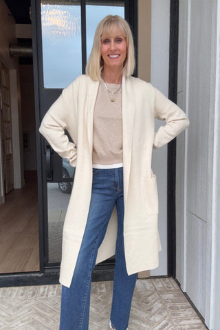 Amalia Cream Knit Long Cardigan - Just Dani Boutique + Color Studio