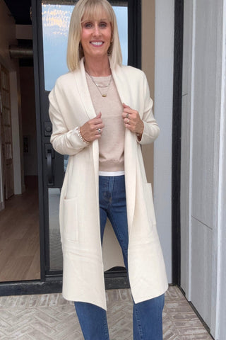 Amalia Cream Knit Long Cardigan - Just Dani Boutique + Color Studio