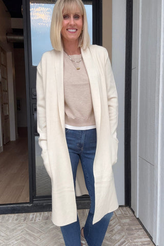 Amalia Cream Knit Long Cardigan - Just Dani Boutique + Color Studio