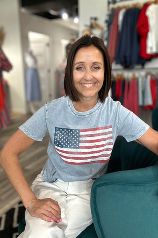 American Flag Vintage Tee - Just Dani Boutique + Color Studio
