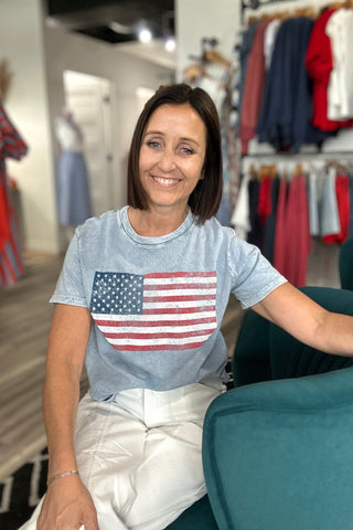 American Flag Vintage Tee - Just Dani Boutique + Color Studio