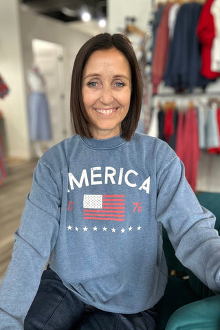 Americana Sweatshirt - RESTOCK! - Just Dani Boutique + Color Studio