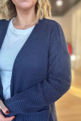 Ami Navy Waffle Cardigan - Just Dani Boutique + Color Studio