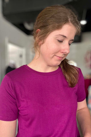 Anabel Magenta Round Neck Top - Just Dani Boutique + Color Studio