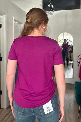 Anabel Magenta Round Neck Top - Just Dani Boutique + Color Studio