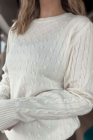 Andie Cream Cable Knit Sweater - Just Dani Boutique + Color Studio