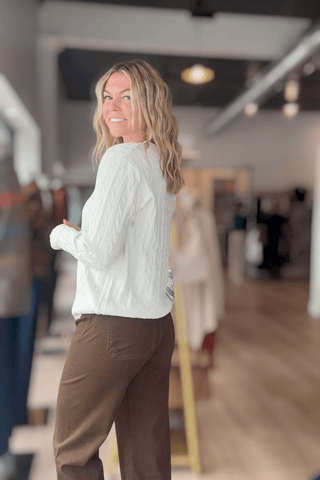 Andie Cream Cable Knit Sweater - Just Dani Boutique + Color Studio