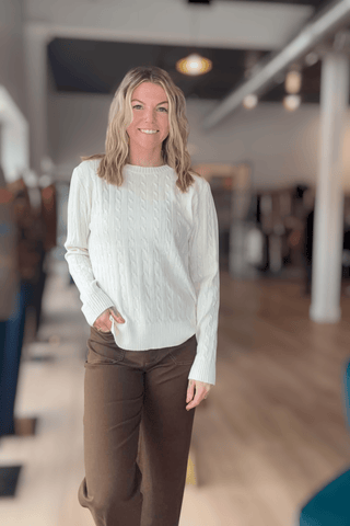 Andie Cream Cable Knit Sweater - Just Dani Boutique + Color Studio