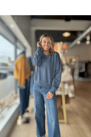 Angie Burn Out Crew Sweatshirt - Just Dani Boutique + Color Studio