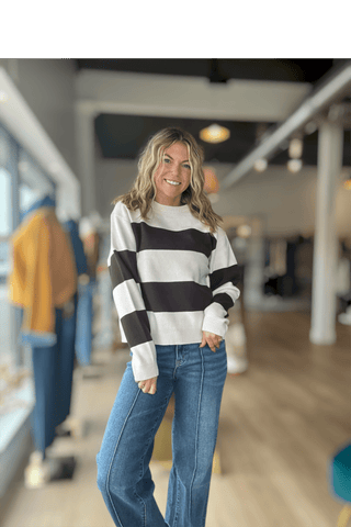 Annie Striped Classic Sweater - Just Dani Boutique + Color Studio