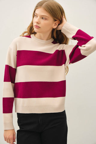 Annie Striped Classic Sweater - Just Dani Boutique + Color Studio