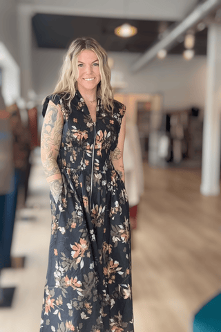 Avani Brown Smocked Waist Print Maxi Dress - Just Dani Boutique + Color Studio
