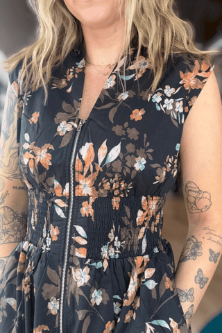 Avani Brown Smocked Waist Print Maxi Dress - Just Dani Boutique + Color Studio