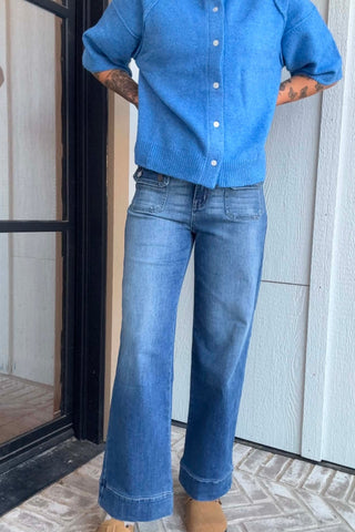 Bambu Soft Wide Leg Patch Pocket Denim - Just Dani Boutique + Color Studio