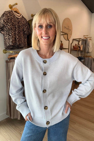 Barrett Light Blue Cardigan - Just Dani Boutique + Color Studio
