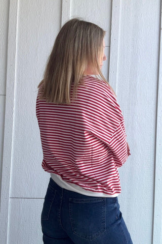 Bayley Mock Neck Striped Top - Just Dani Boutique + Color Studio