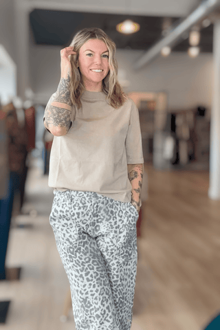 Bea Oversized Taupe Mock Neck Sweater - Just Dani Boutique + Color Studio