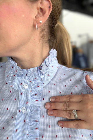 Belin Puff Sleeve Mini Dot Top - The Funky Zebras Clear Lake
