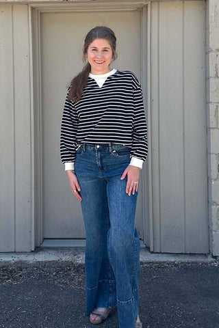 Berkley Ribbed Banded Pullover Top - Just Dani Boutique + Color Studio
