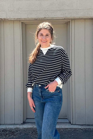 Berkley Ribbed Banded Pullover Top - Just Dani Boutique + Color Studio