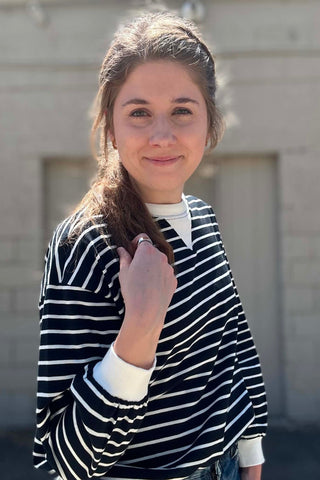 Berkley Ribbed Banded Pullover Top - Just Dani Boutique + Color Studio
