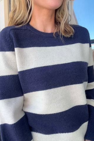 Billie Navy & Taupe Sweater - Just Dani Boutique + Color Studio