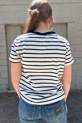 Bradlee Striped V Neck Tee - Just Dani Boutique + Color Studio