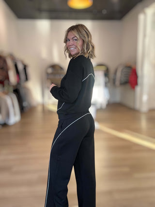 Britney Black Sweatshirt Top - Just Dani Boutique + Color Studio